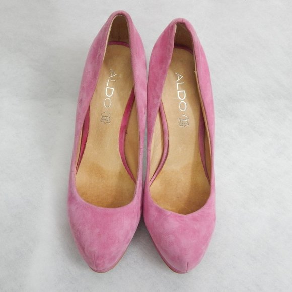 ALDO Womens Faux Pink Suede Pumps Size 38 - Picture 2 of 8